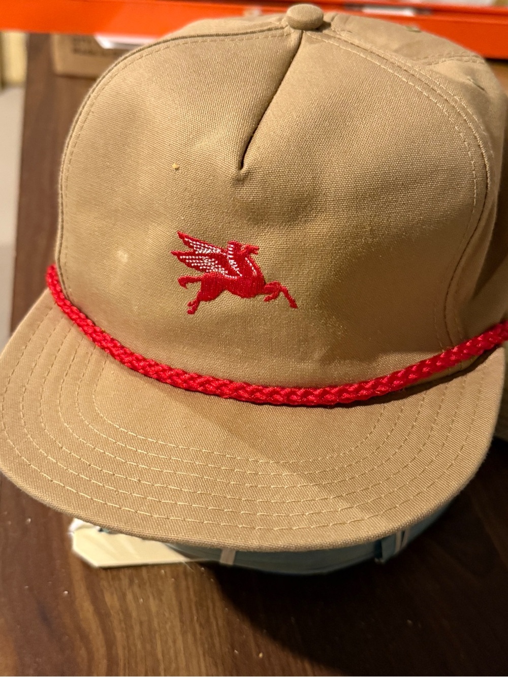 Vintage Mobil Oil Pegasus Rope Hat Made in USA